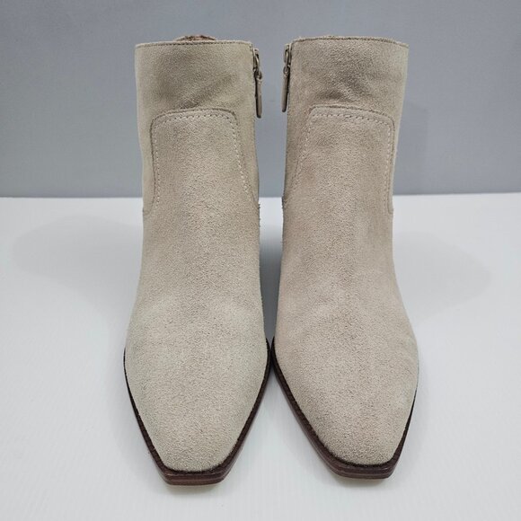 NEW Cole Haan Naia Ankle Bootie Womens 11 Light Beige Suede Western Cowgirl - Picture 5 of 14